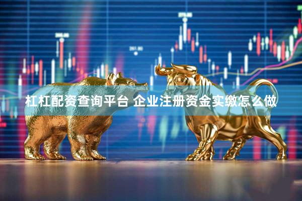 杠杠配资查询平台 企业注册资金实缴怎么做